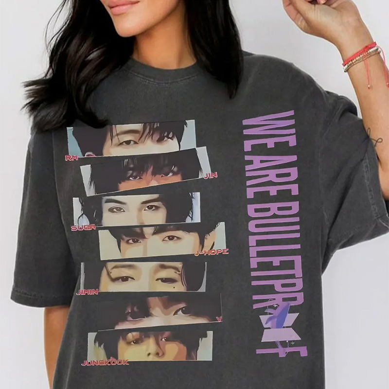 Personalized BTS Eyes Shirt K-pop Fan Tee T-Shirt Gift for BTS ARMY for Concert